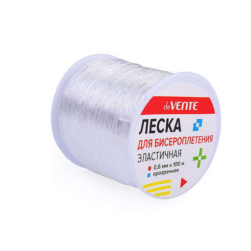 Леска для бисероплетения "Elastic Line" 0,6 мм x 100 м, эластичная, прозрачная, на катушке