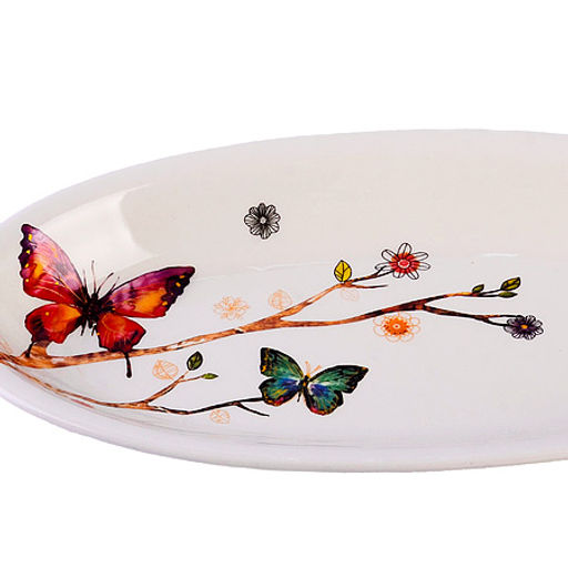 60134 Блюдо сервировочное 28,2х14,5х3,5см Бабочки в саду доломит LR (х24) - Mayer&boch фото 2