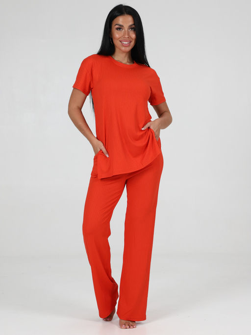 423 ПИЖАМА ЖЕНСКАЯ (брюки) (Оранжевый) - А-дина фото 4