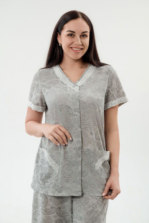 Пижама женская из кулирки Ворожея серый - Амадэль фото 5