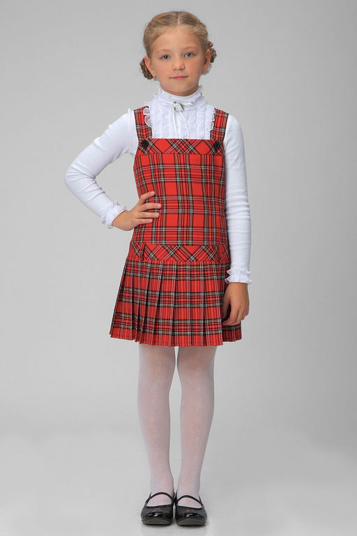 Красный сарафан для девочки Инфанта, модель 0201