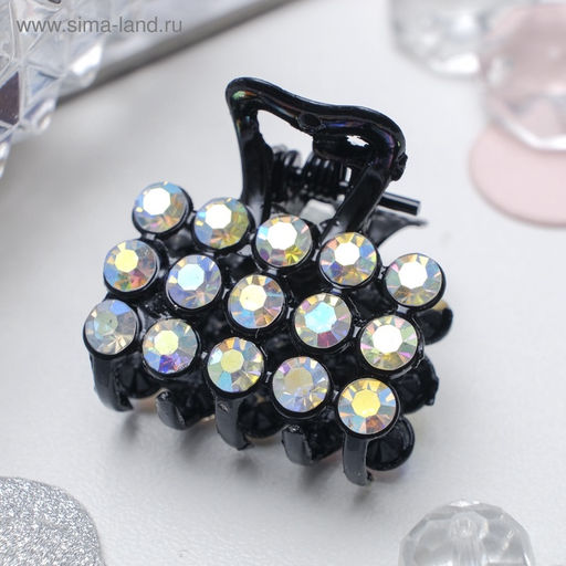 Цена за 6 шт. Крабик для волос «Классик», 2.5 см, чёрный