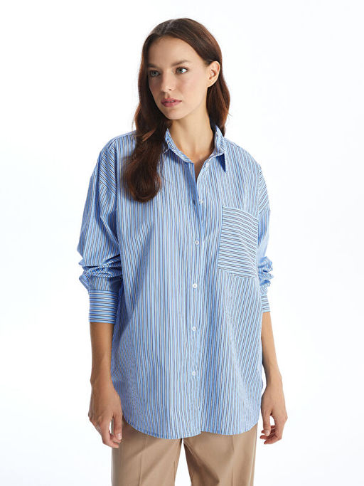 ?izgili Oversize Poplin Kad?n G?mlek