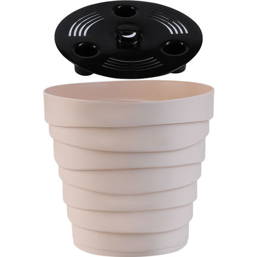 Кашпо для цветов пластиковое 2,25л d-18см "Бархан" Кремовый