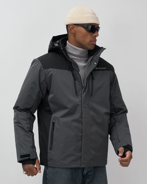 Горнолыжная куртка мужская зимняя темно-серого цвета 7611TC - Mtforce фото 3