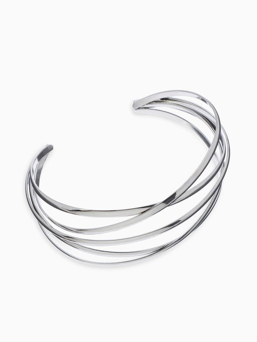 Браслет металл Афина многослойный, цвет серебро