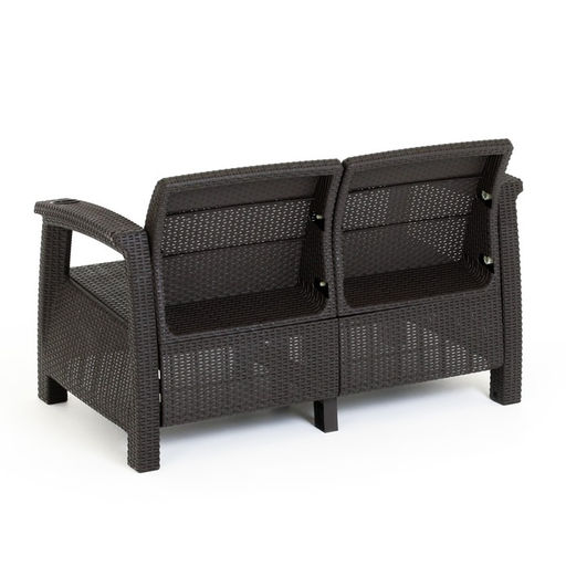 Набор садовой мебели «Ротанг», диван, 2 кресла, стол, коричневый