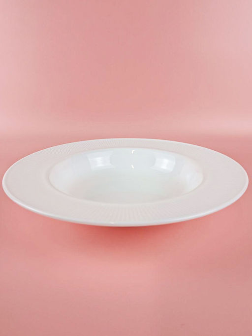 Тарелка суповая Lavenir HoReCa "Stripes" 23,5 см, 9.5" OUSTP-95 WHITE стеклокерамика 106337