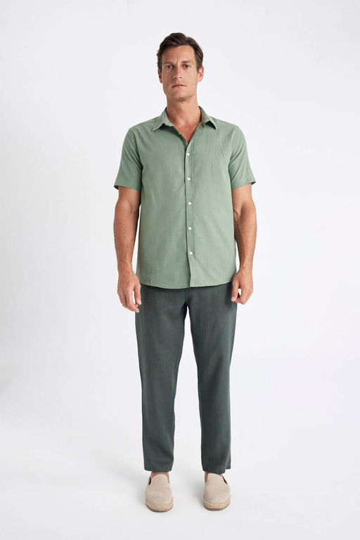 Relax Fit Rahat Kesim Duz Paca Yazl?k Keten Pantolon - Defacto фото 4