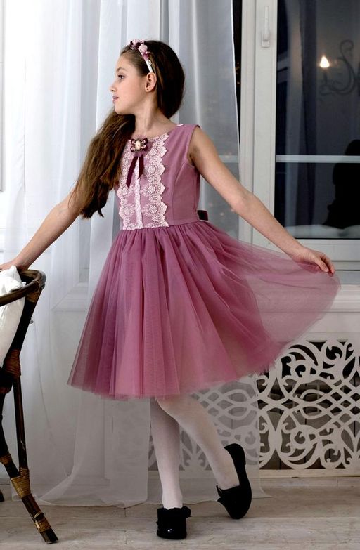 платье для девочки МТ22-2Сильва лен пудра - Etoelf фото 3