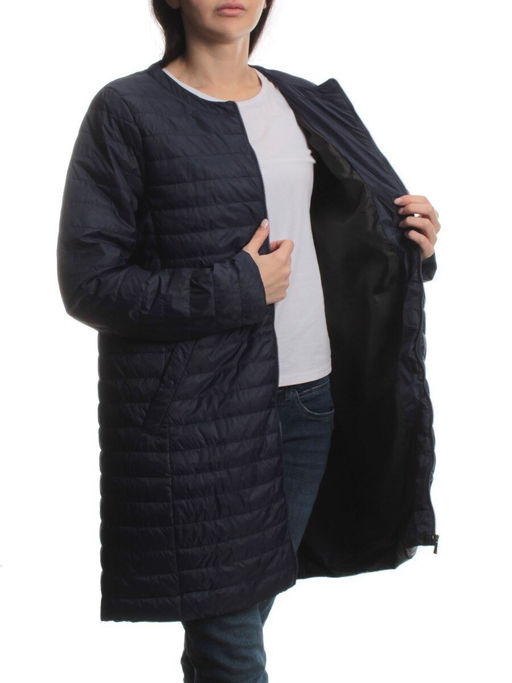 K-528 DK. BLUE Куртка демисезонная стеганая женская (70 гр. холлофайбер) - Fashion фото 7