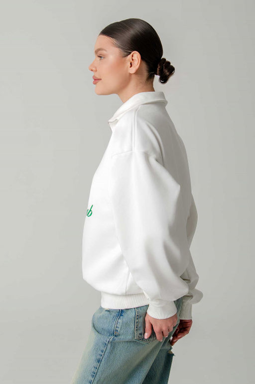 Арт. 1-5138 Свитшот женский полузамок 44-50 (4 шт) Цвет:молочный - Калинка фото 3