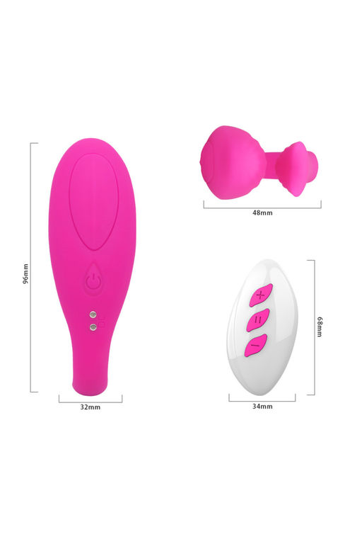Вибратор для пар A-TOYS Dolphy, силикон, розовый, 9,6 см