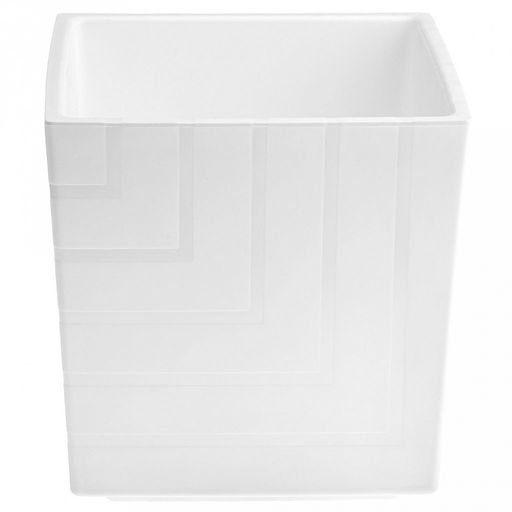 Горшок для цветов пластмассовый Квадро 13л, 25х25х25см, со вставкой, белый (Россия) - Домашняя Мода фото 2