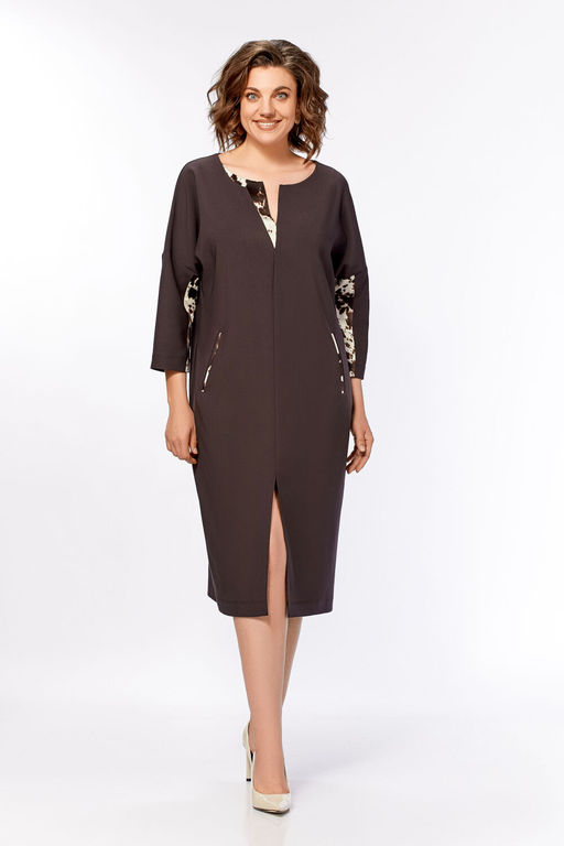 Платье Olga Style С1038 коричневый