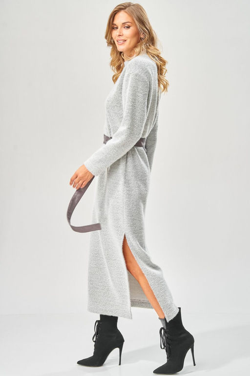 Платье LAIKONY 573 серый диагональ  фото 4