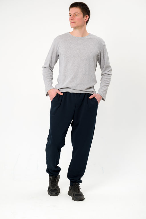 Брюки мужские на резинке из футера 3-х нитка Джокер Тёмно-синий - Амадэль фото 7