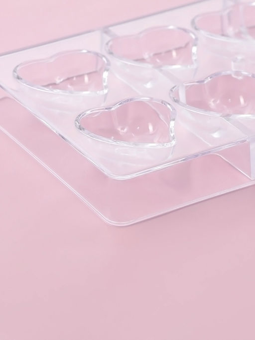 Форма для конфет и шоколада KONFINETTA Сердце, пластик, 20?12?2.5 см, 8 ячеек 4?4?1 см, прозрачная