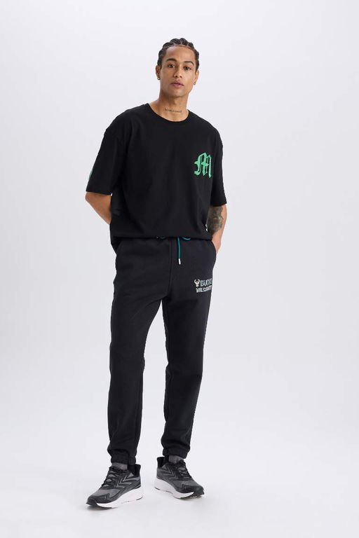 DeFactoFit NBA Milwaukee Bucks Oversize Genis Kal?p Bisiklet Yaka K?sa Kollu Tisort  фото 3