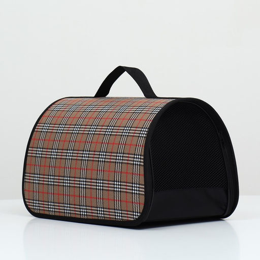 Сумка - переноска для животных Карпетбеггер, 40,5 х 24 х 24 см, клетчатая - Пижон фото 3