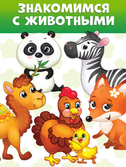 Книги картонные «Животные», набор 4 шт. по 10 стр.