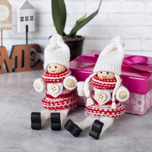 Цена за 12 шт. Елочная игрушка «Зимние куколки», МИКС