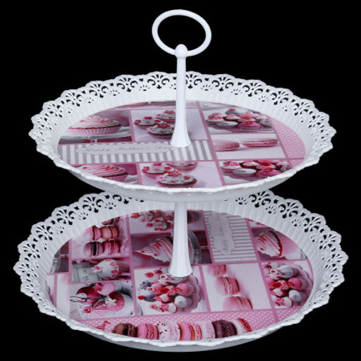 Ваза для фруктов 2-х ярусная 30+25 см/ 60130 /уп 48/ (1) - ГалеонТрейд фото 4