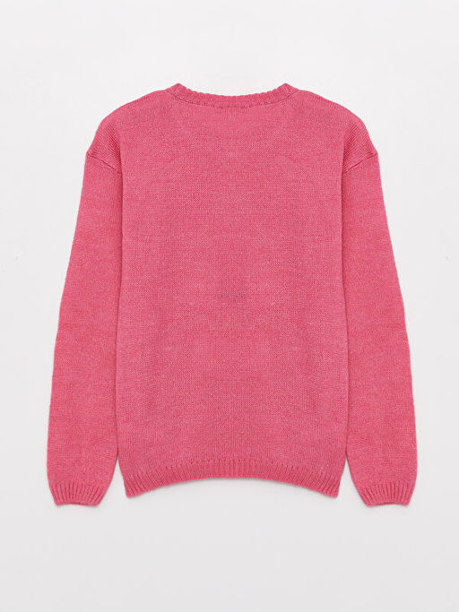 Bisiklet Yaka Desenli Uzun Kollu K?z ?ocuk Triko Kazak - Waikiki фото 2