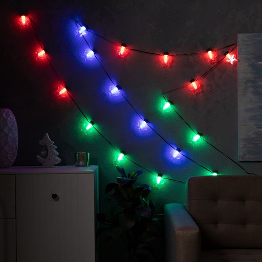 Умная гирлянда Нить 6 м с насадками Звёздочки, IP20, тёмная нить, 20 LED, свечение RGB, USB - Luazon lighting фото 5