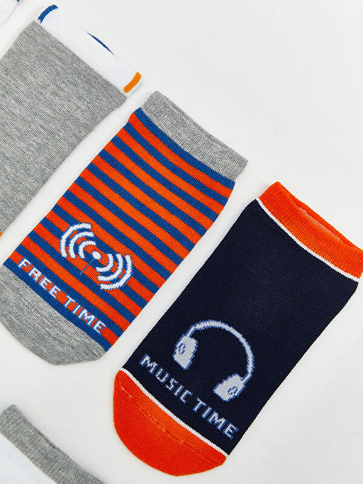 Desenli Erkek ?ocuk Patik ?orap 7li