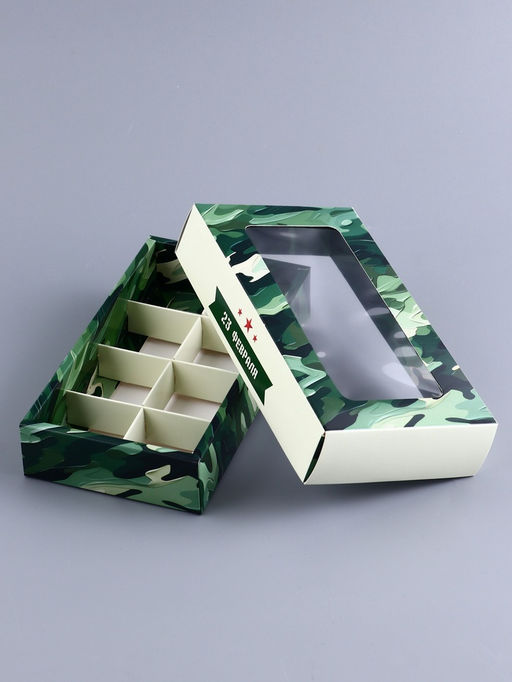 Коробка складная для 8 конфет 23 Февраля, 9.8?17.7?3.5 см - UPAK LAND фото 3