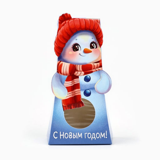 Цена за 5 шт. Коробка новогодняя складная с окном «Снеговик», 6×12.5×3.5 см