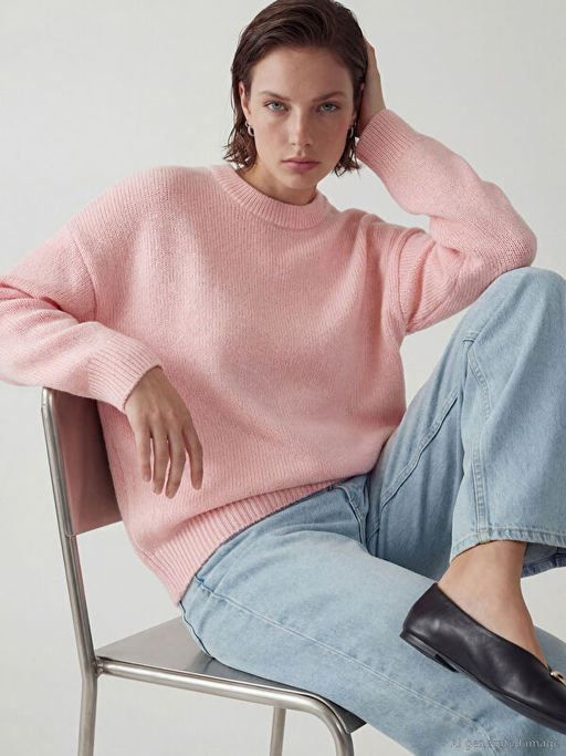 Bisiklet Yaka Kad?n Triko Kazak