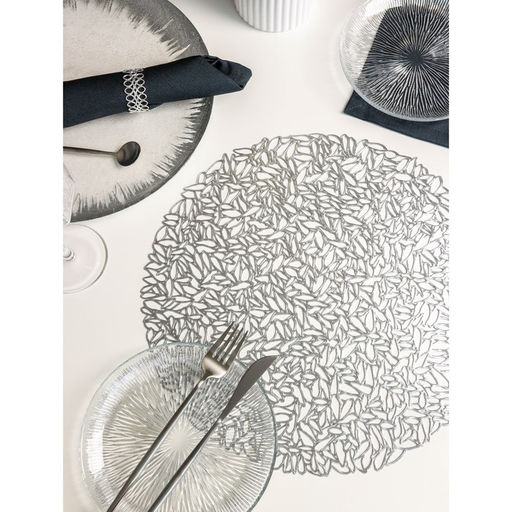 Цена за 12 шт. Салфетка сервировочная на стол Манифик, d=38 см, цвет серебряный - Simaland фото 2