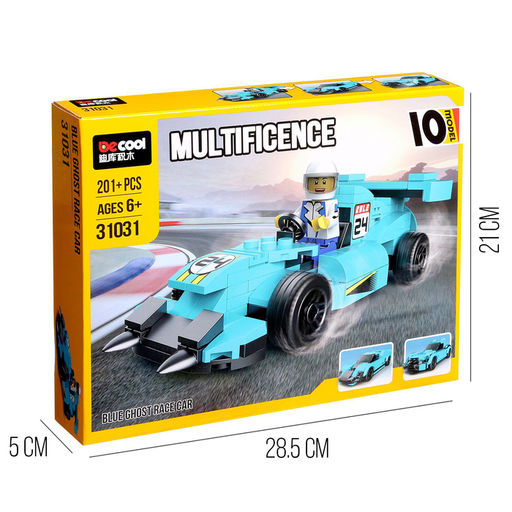 Конструктор блочный Спорткар, 10 вариантов сборки, 201 деталь - Decool фото 4