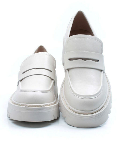 03-C1801-3 WHITE Лоферы женские (натуральная кожа)