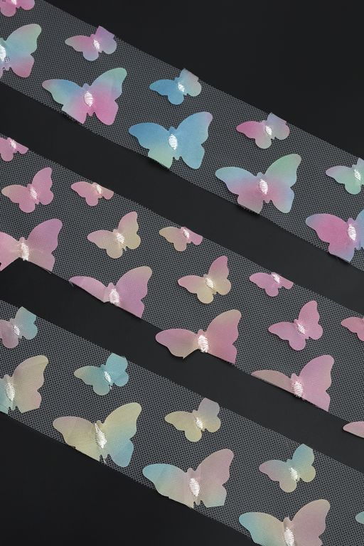 Фатин Бабочки 5,5 см*15 ярд (SF-6045) радужный №3 - Больше подарков фото 2