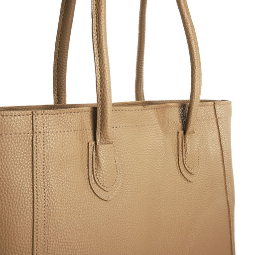 Шоппер женский, на молнии, 33×12×28 см, однотонный, бежевый