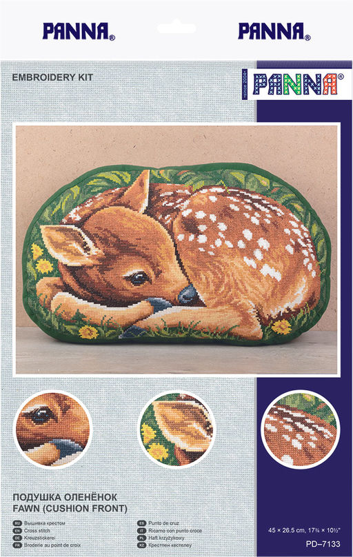 Набор для вышивания PANNA PD-7133 Подушка Оленёнок 45 х 26.5 см