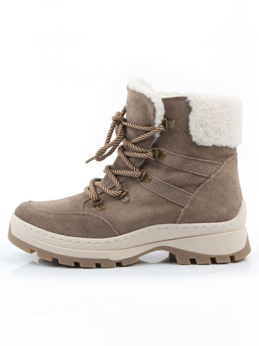 04-PAAG97-1Z KHAKI Ботинки зимние женские (натуральная замша, 100% шерсть)