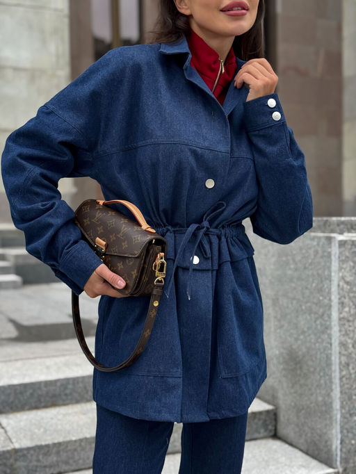 Жакет AURA 1142-164 темно-синий деним