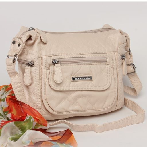 Сумка женская искусственная кожа Guecca-A 805, 1отд+карм/пер, плеч/ремень, бежевый SALE 235150