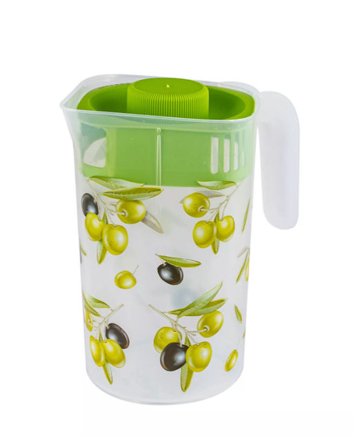 Кувшин 2л с крышкой с декором Fresh олива - Полимербыт фото 4