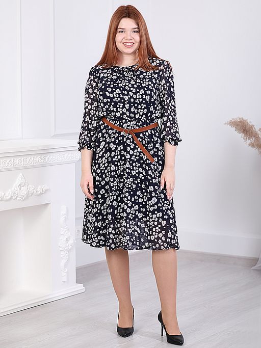 Платье шифоновое сине-серое - Almond фото 7