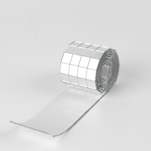 Зеркальная мозайка клеевая, 1 × 1 см, 4 ряда 4 см × 1 м, серебряное стекло