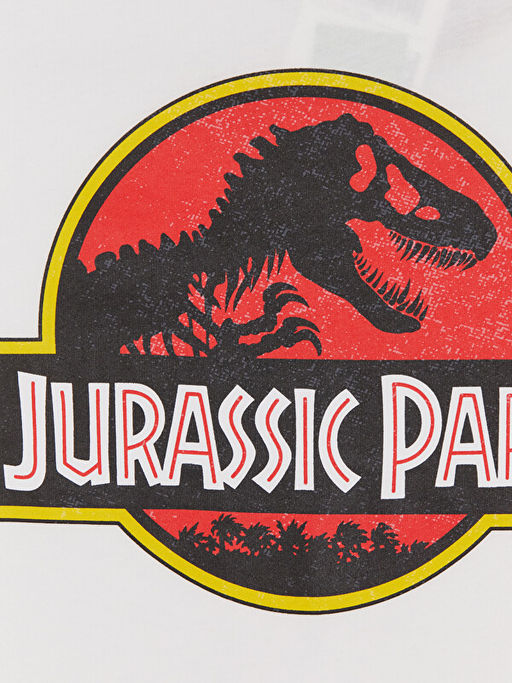Bisiklet Yaka Jurassic Park Bask?l? Erkek ?ocuk Ti??rt