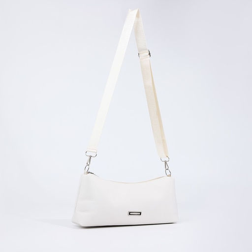 Сумка женская кросс-боди на молнии, 31×7×13 см, белая