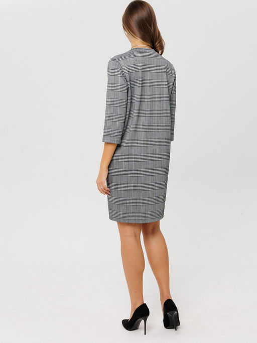 Платье женское П-176 (жаккард принт) Тёмно-серая ёлочка