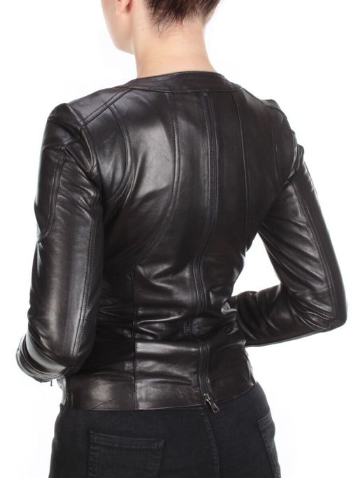330 DARK BROWN Куртка кожаная женская - Фабричный китай фото 4