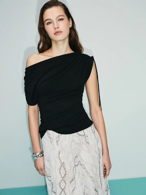 Асимметричная футболка из модала / Zarina